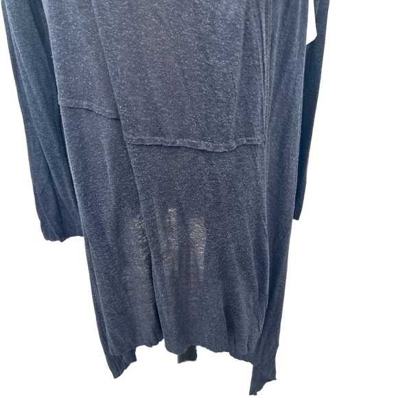 CUT25 BY YIGAL AZROUEL DENIM BLUE SILK/VISCOSE OPEN ASYMMETRICAL CARDIGAN - Picture 3 of 16